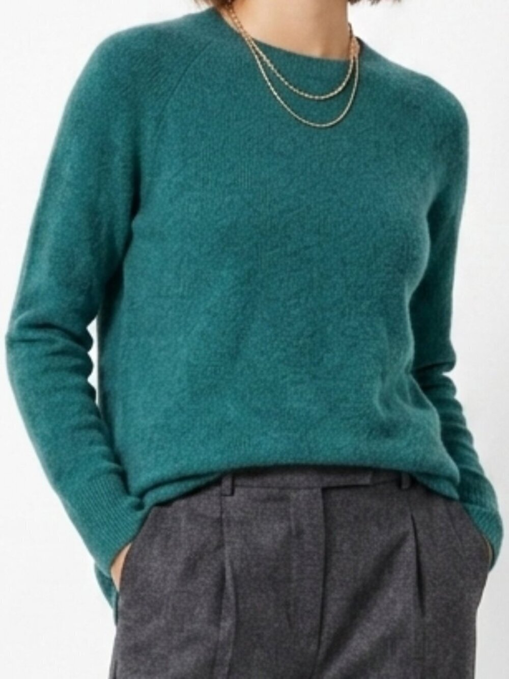 HALOGEN Cashmere Oversized Sweater Hunter Green Small